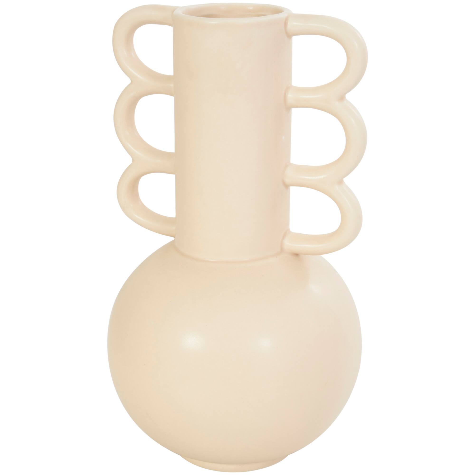 CosmoLiving by Cosmopolitan Geometric Wavy Handles Ceramic Vase Set